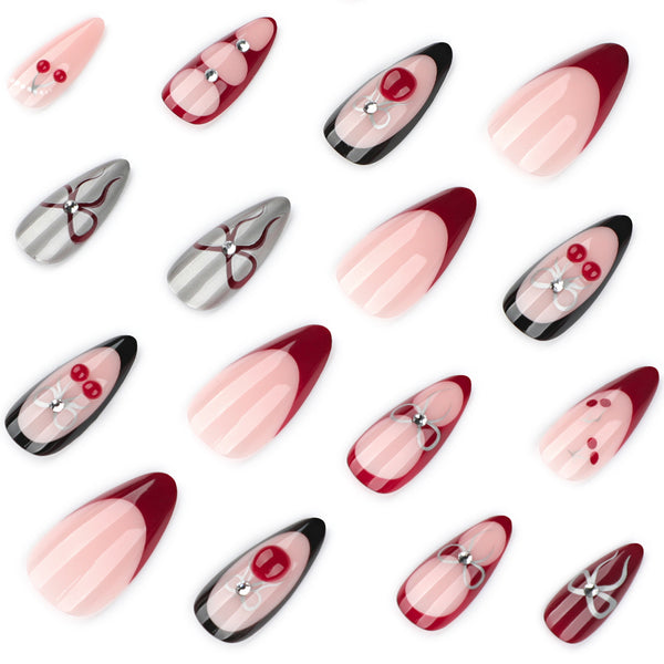 12 Sizes-24 Pcs Press On Nails JP4206