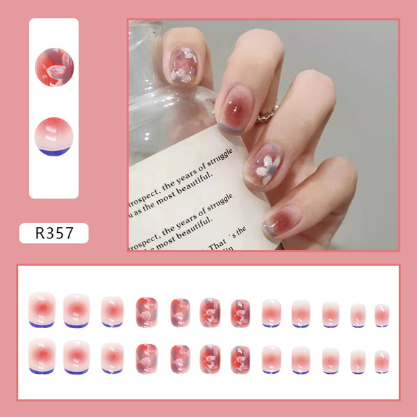 12 Sizes-24 Pcs Press On Nails R321