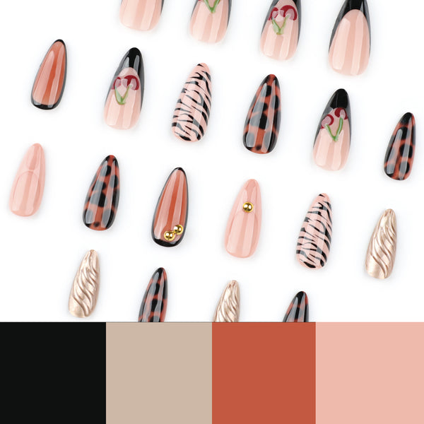 12 Sizes-24 Pcs Press On Nails JP3789