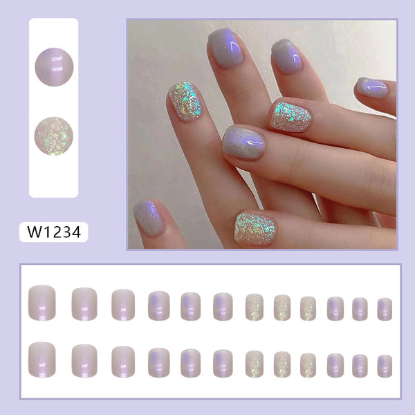 12 Sizes-24 Pcs Press On Nails W1234