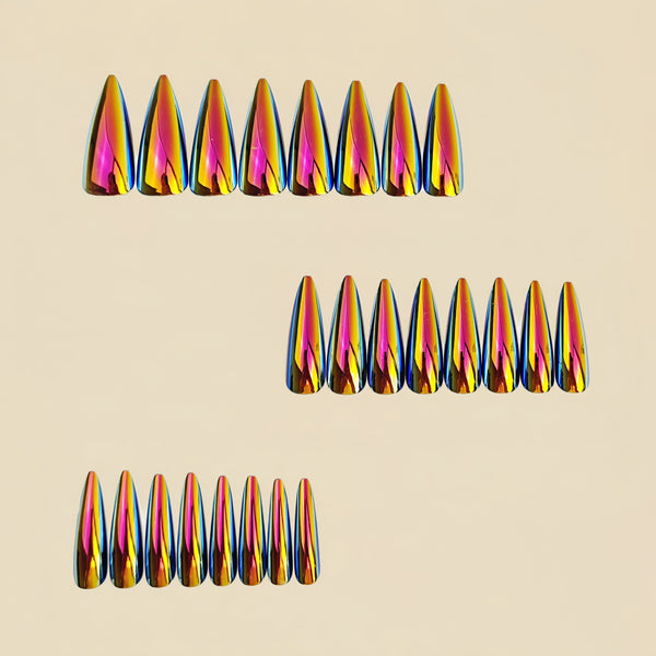 12 Sizes-24 Pcs Press On Nails Y1070