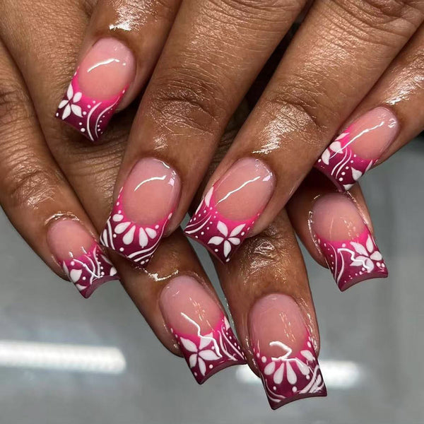 12 Sizes-24 Pcs Press On Nails C1189
