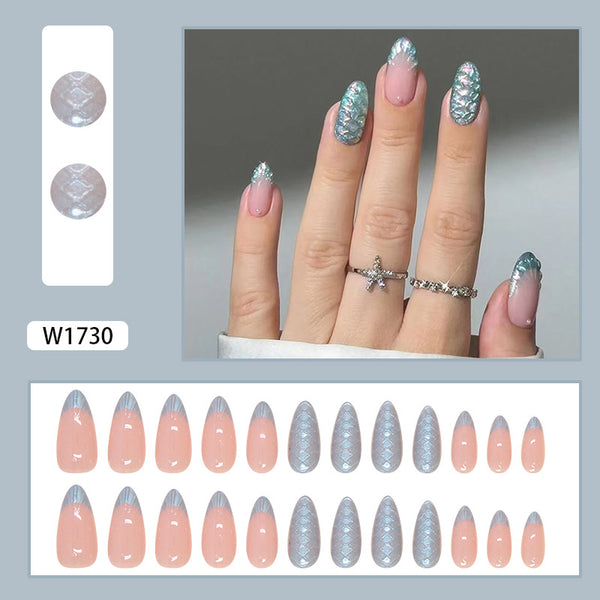 12 Sizes-24 Pcs Press On Nails W1730