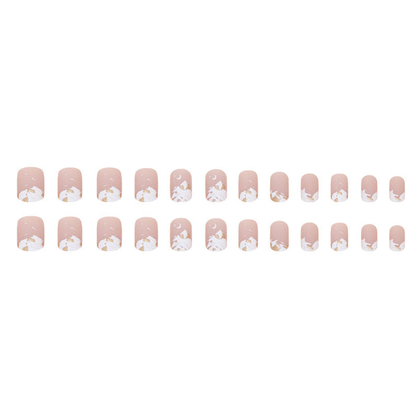 12 Sizes-24 Pcs Press On Nails W1514