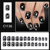 12 Sizes-24 Pcs Press On Nails C1136