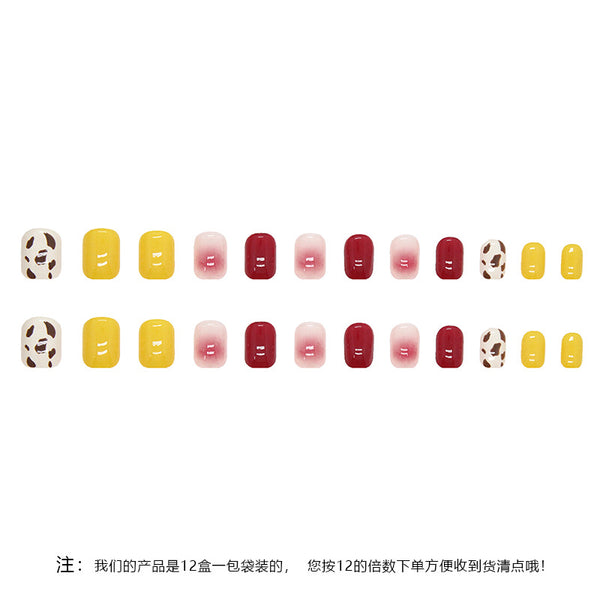 12 Sizes-24 Pcs Press On Nails R755