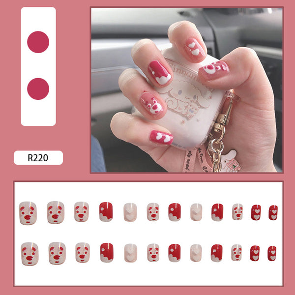 12 Sizes-24 Pcs Press On Nails R201
