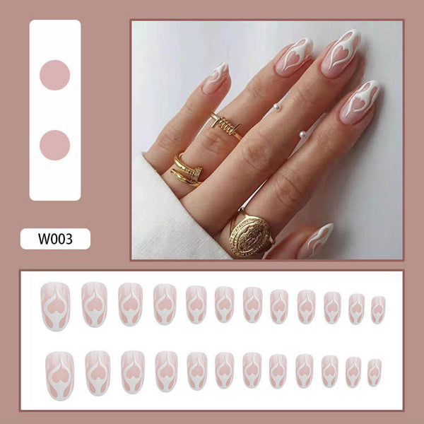 12 Sizes-24 Pcs Press On Nails W001