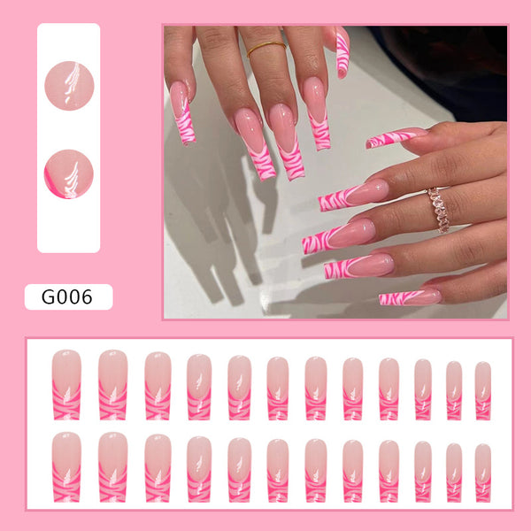 12 Sizes-24 Pcs Press On Nails G006