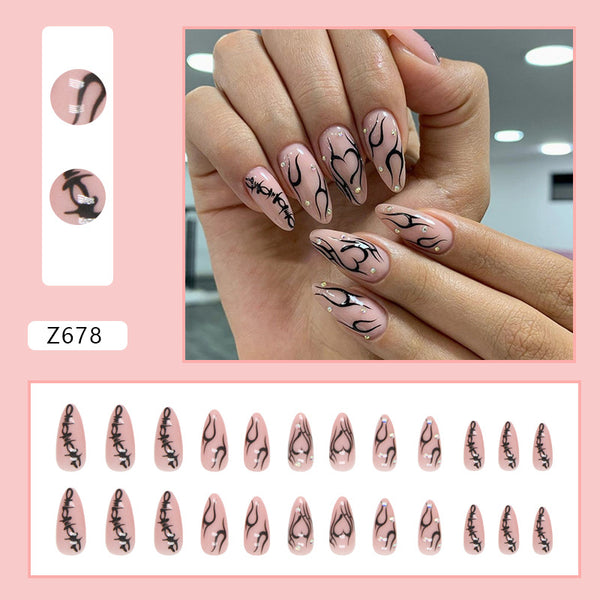 12 Sizes-24 Pcs Press On Nails Z678