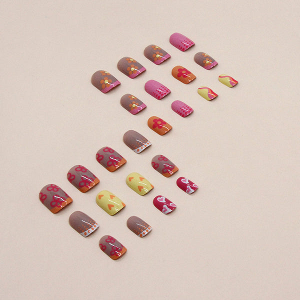 12 Sizes-24 Pcs Press On Nails W990