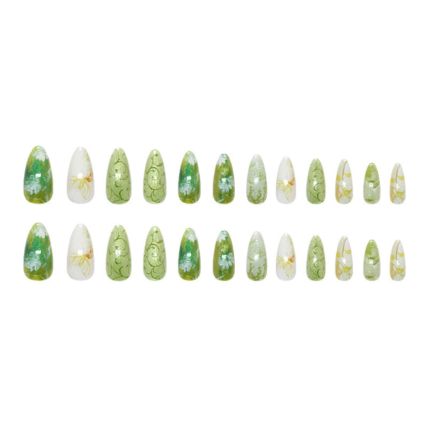 12 Sizes-24 Pcs Press On Nails W2114