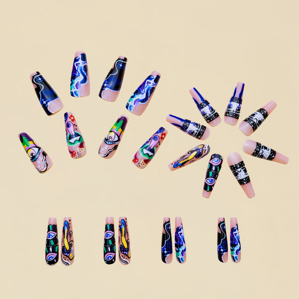 12 Sizes-24 Pcs Press On Nails Y217