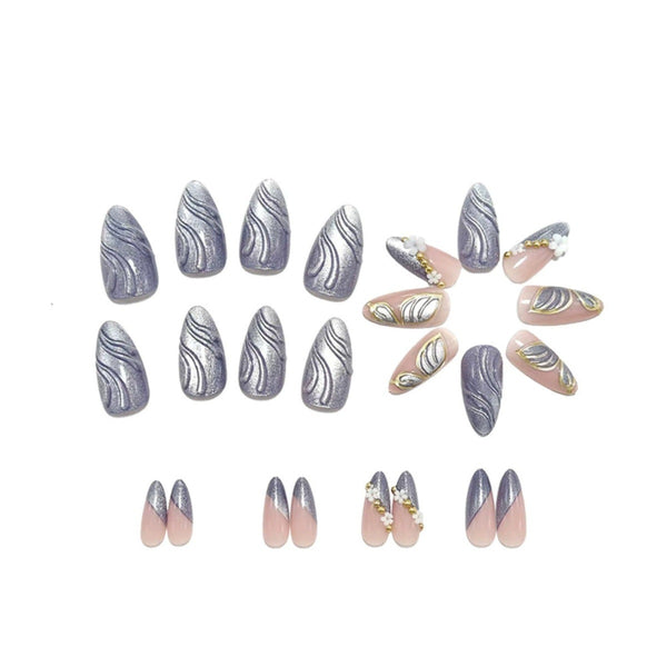 12 Sizes-24 Pcs Press On Nails Y1812