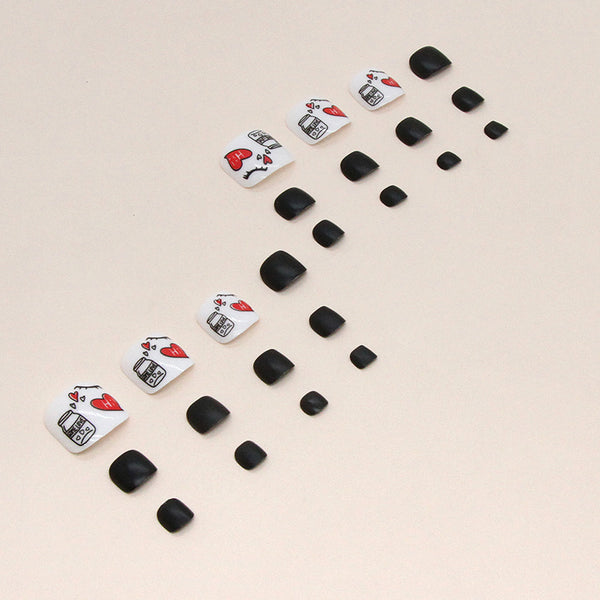 12 Sizes-24 Pcs Press On Nails F105