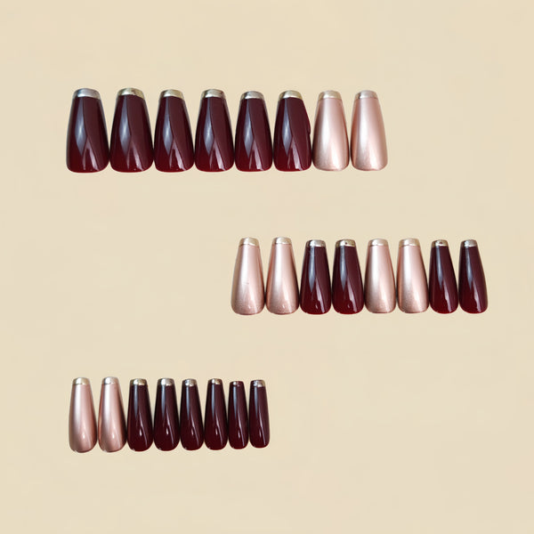 12 Sizes-24 Pcs Press On Nails Y1486