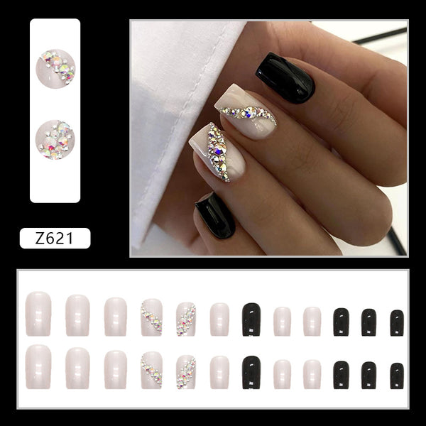 12 Sizes-24 Pcs Press On Nails Z621