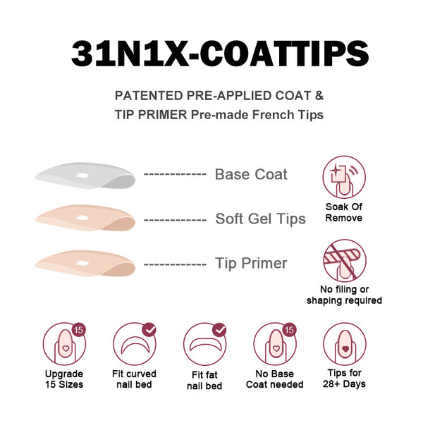 12 Sizes-24 Pcs Press On Nails FS003