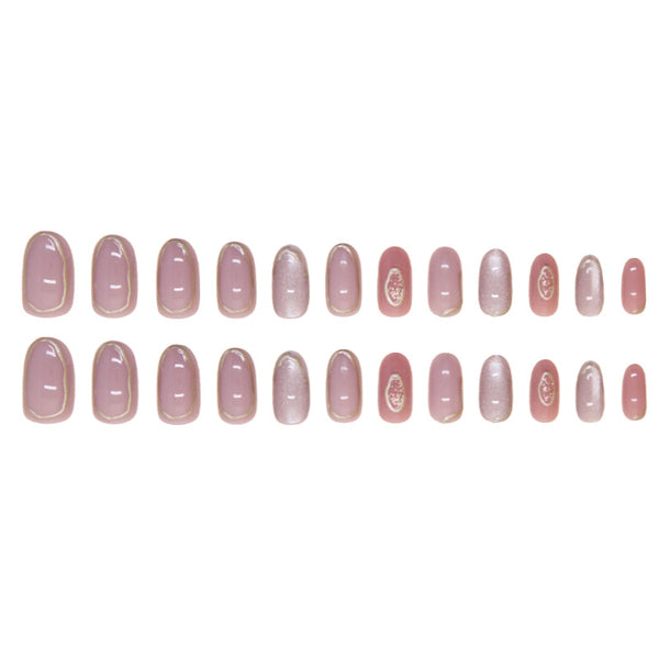 12 Sizes-24 Pcs Press On Nails W1696