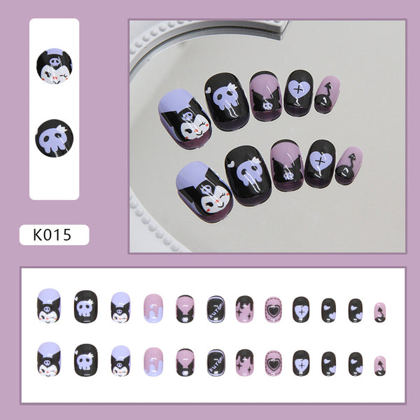 12 Sizes-24 Pcs Press On Nails K015