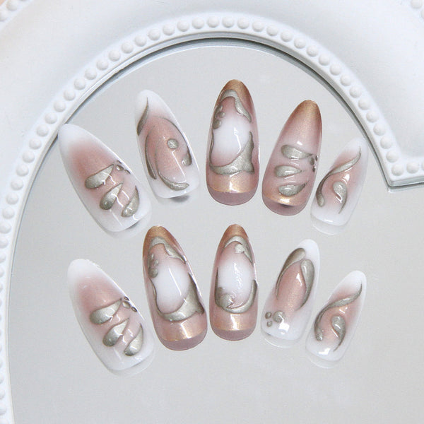 12 Sizes-24 Pcs Press On Nails W2051