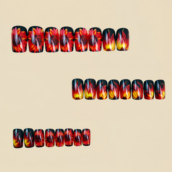 12 Sizes-24 Pcs Press On Nails Y1671