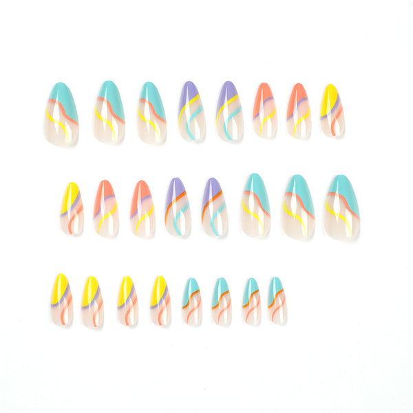 12 Sizes-24 Pcs Press On Nails JP1678
