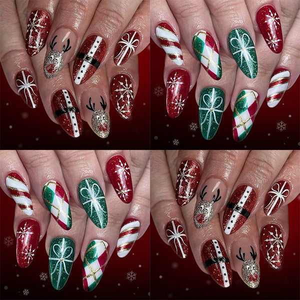 48 Pcs Press On Nails Xmas-10-48pcs