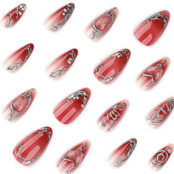 12 Sizes-24 Pcs Press On Nails JP4221