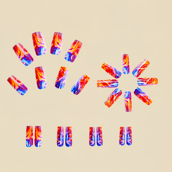 12 Sizes-24 Pcs Press On Nails Y412
