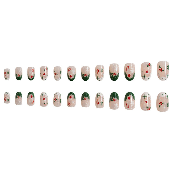 12 Sizes-24 Pcs Press On Nails C088
