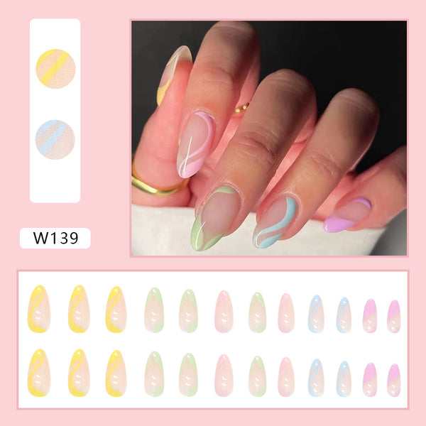 12 Sizes-24 Pcs Press On Nails W139