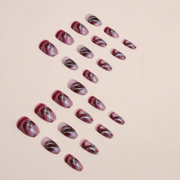 12 Sizes-24 Pcs Press On Nails W1252