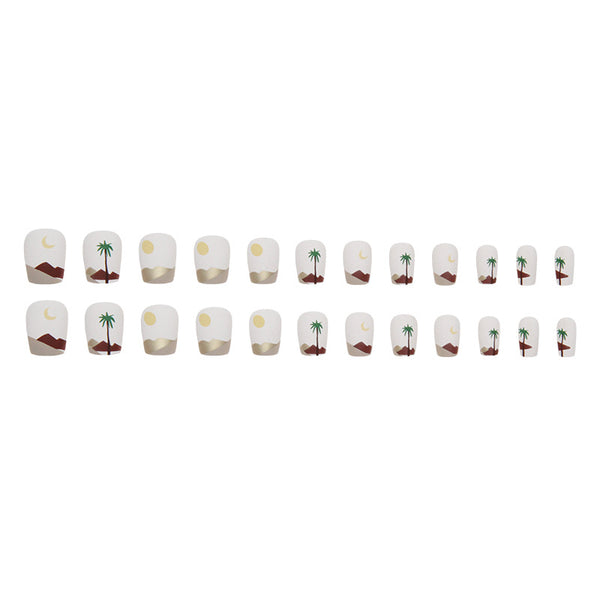 12 Sizes-24 Pcs Press On Nails W1262
