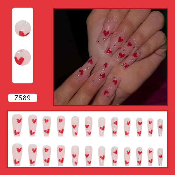 12 Sizes-24 Pcs Press On Nails Z589