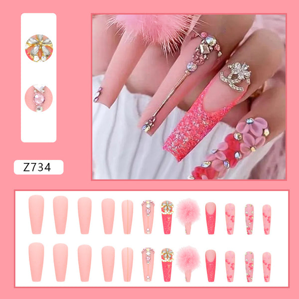 12 Sizes-24 Pcs Press On Nails Z734