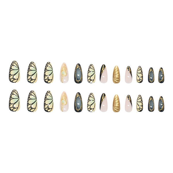 12 Sizes-24 Pcs Press On Nails W2028