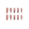 French Glossy Long Pink Square Press on Nails