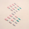 12 Sizes-24 Pcs Press On Nails W1095