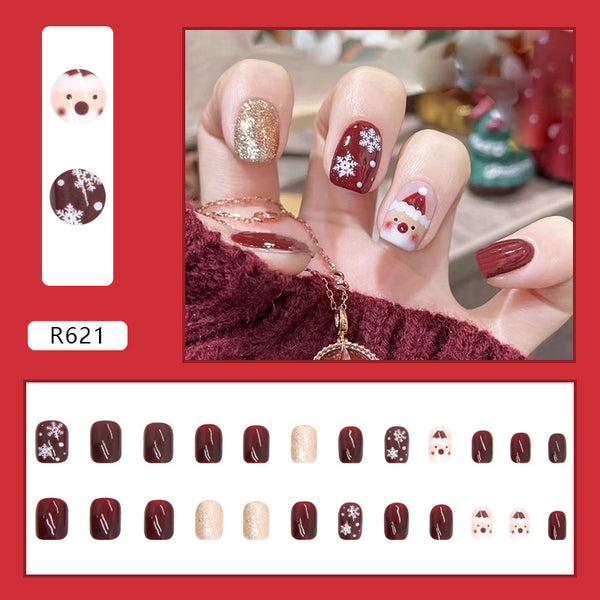 12 Sizes-24 Pcs Press On Nails R621
