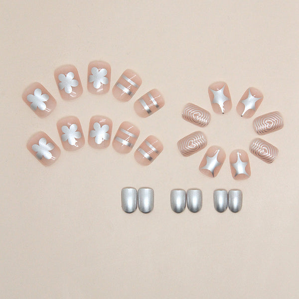 12 Sizes-24 Pcs Press On Nails R814