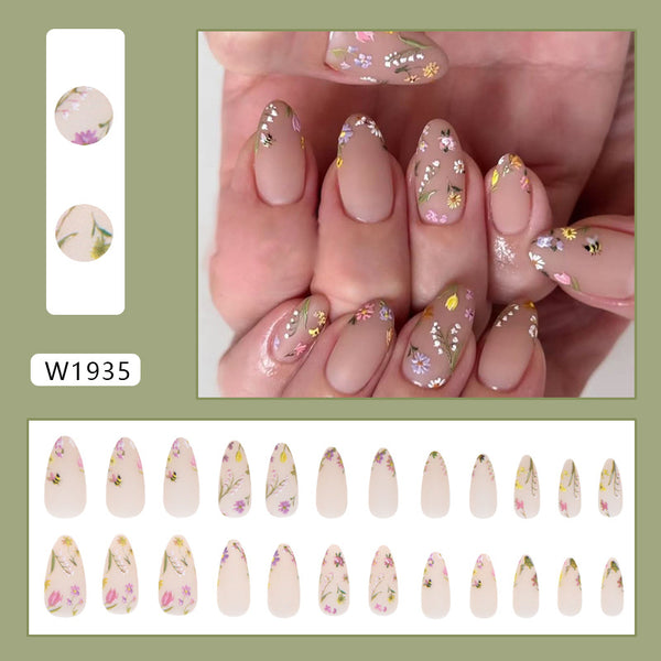 12 Sizes-24 Pcs Press On Nails W1935