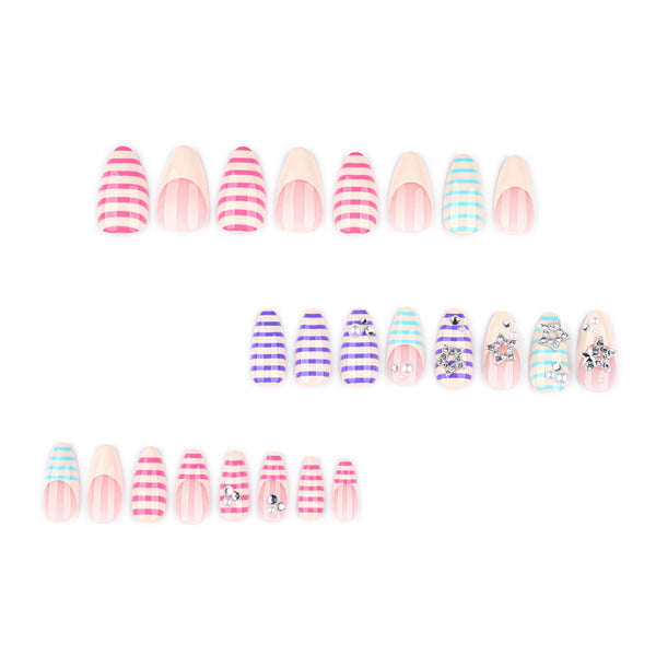 12 Sizes-24 Pcs Press On Nails JP4232
