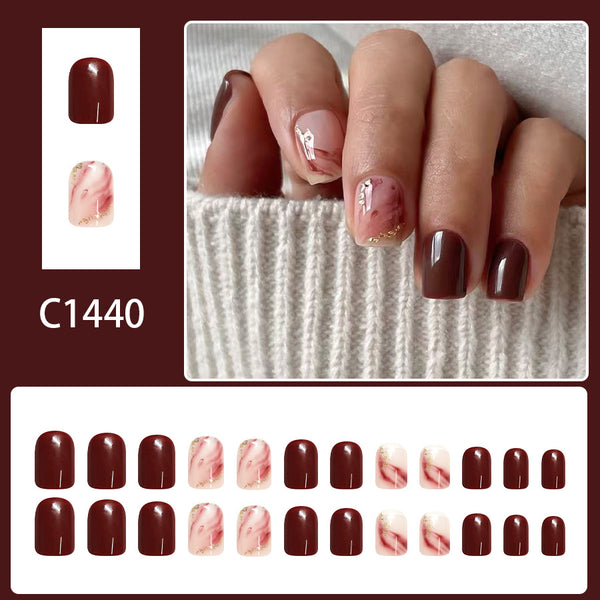 12 Sizes-24 Pcs Press On Nails C1440