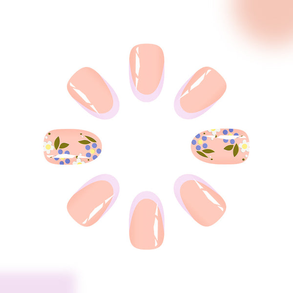12 Sizes-24 Pcs Press On Nails C1031