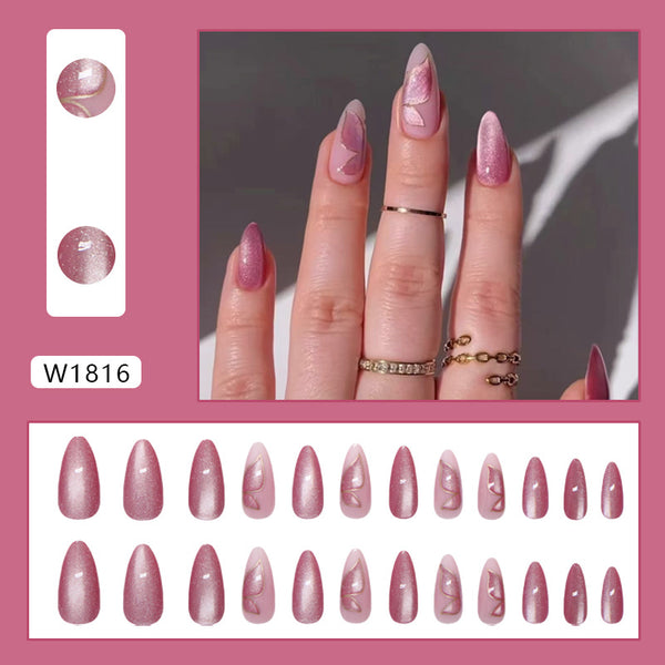 12 Sizes-24 Pcs Press On Nails W1816
