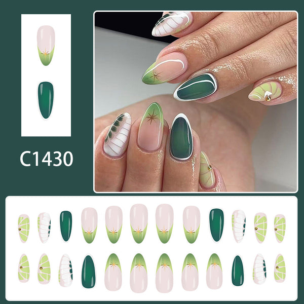 12 Sizes-24 Pcs Press On Nails C1430