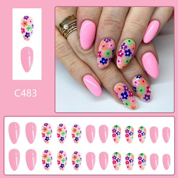 12 Sizes-24 Pcs Press On Nails C483