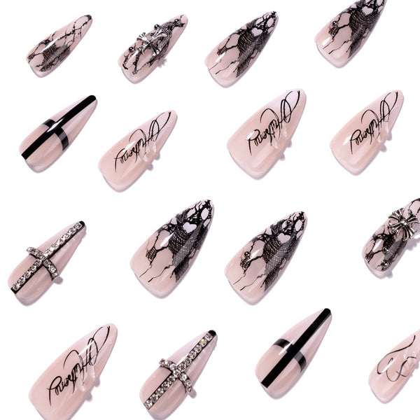 12 Sizes-24 Pcs Press On Nails JP4395