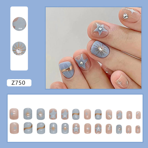 12 Sizes-24 Pcs Press On Nails Z750